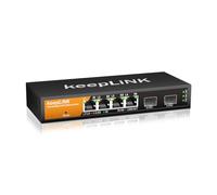 keepLiNK 6 Port 2.5G Smart Web Managed Switch, 4 x 2.5G Base-T Ports, 2 x 10G SFP+ Slots, Support Static Link Aggregation, QoS/VLAN/IGMP, Metal Fanless Multi-Gig Network Ethernet Switch