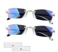 Keeplus 2PCS 2026 Model Clarity Blue Auto Focus Glasses Self Adjusting Women Clarity Auto Focus Glasses, Blue Light Blocking Computer Readers, Rectangular Intelligent Dual Focu Glass for Women Men