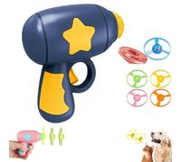 Keeplus Bamboo Dragonfly Catapult Pistol, Flying Disc Launcher Toy with LED Glow, Colourful Cat Fetch Toys Chasing Flying Propeller Funny Toys, Spinning Launchers, Interactive Cat Toys (Dark Blue)