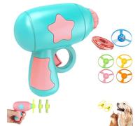 Keeplus Bamboo Dragonfly Catapult Pistol, Flying Disc Launcher Toy with LED Glow, Colourful Cat Fetch Toys Chasing Flying Propeller Funny Toys, Spinning Launchers, Interactive Cat Toys (Blue)