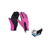 Keeplus Men Women Winter Sports Warm Gloves Windproof Waterproof Thermal Touch Screen Mittens For Cycling Running Outdoor Activities (Pink, M)