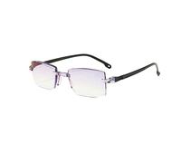 Keeplus Presbyopic Glasses Far and Near, Presbyopic Glasses Anti-blue Light, Color Glint Sapphire Dual-Use Reading Glasses, High Hardness Anti-blue light Reading Glasses Men Women (+350)
