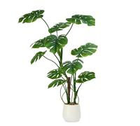 Keeplush 120cm Artificial Monstera Deliciosa Tree,Tall Fake Artificial Plants Indoor with White Planter and 11 Leaves，Fake Tree,Fake House Tree for Home Office Living Room Bedroom Decor
