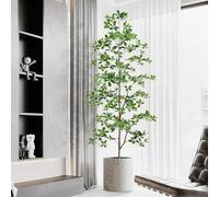 Keeplush 210cm/7ft Tall Artificial Black Olive Tree with 1260 Lifelike Leaves, Tall Fake Greenery Silk Plants Artificial Olive Tree Indoors in Pots, Large Faux eTree for Living Room Office Decor