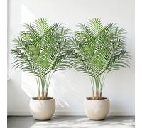 Keeplush 4ft Tall Fake Palm Tree with 13 Trunks and Real Bark Design, Green, Premium Polyester