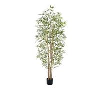 Keeplush Artificial Bamboo Plant 210cm-Featuring 1880 Realistic Leaves and 6 Natural Bamboo Trunks, Tall Artificial Plants with Lush - fake tree Indoor for Living Room Office Bedroom Home Decor