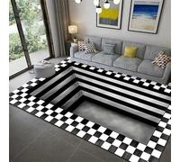 keepmore 3D Carpet Bottomless Hole Optical Illusion Area Rug 3D Vortexes Illusion Large Rugs Floor Mat Rubber Mats Doormat for Living Dinning Room Bedroom Kitchen