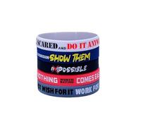 keepmore 5 Pieces Inspirational Rubber Bracelets Motivational Quote Silicone Wristbands BE SCARED AND DO IT ANYWAY Bracelets Assorted Unisex Wrist Bands for Students Adults