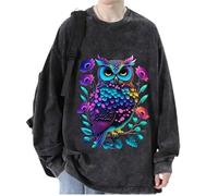 keepmore Aesthetic Owl 3D Printed Men's Women's Pullover Sweatshirts Hip Hop T-Shirt Long Sleeve Sweater Tops Streetwear