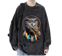 keepmore Aesthetic Owl 3D Printed Men's Women's Pullover Sweatshirts Hip Hop T-Shirt Long Sleeve Sweater Tops Streetwear