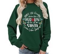 keepmore Dance Like Frosty Print Womens Sweatshirt Vintage Minimalistic Crew Neck Ladies Long Sleeve Tops Loose Casual Pullover Outfits