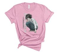 keepmore Death Note T-Shirt L Lawliet Cosplay Costume Casual Loose Printed Crew Neck Short Sleeve T-Shirt Top Tees for Unisex