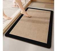 keepmore Diatomaceous Earth Geometric Pattern Bath Mat Non Slip Bathroom Mat Quick Dry Super Absorbent Thin Bathroom Rug Floor Mat Washable