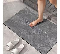 keepmore Diatomite Stone Bath Mat Non Slip Anti Mould Quick Dry Rubber Bathroom Mats Minimalist Grey Diatomaceous Shower Mat Outside Shower Super Absorbent Stone Bath Mat