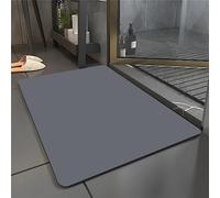 keepmore Diatomite Stone Bath Mat Non Slip Anti Mould Quick Dry Rubber Bathroom Mats Soft Diatomaceous Solid Colour Floor Mat for Shower Black Super Absorbent Stone Bath Mat