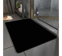 keepmore Diatomite Stone Bath Mat Non Slip Anti Mould Quick Dry Rubber Bathroom Mats Soft Diatomaceous Solid Colour Floor Mat for Shower Black Super Absorbent Stone Bath Mat