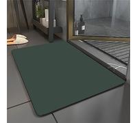 keepmore Diatomite Stone Bath Mat Non Slip Anti Mould Quick Dry Rubber Bathroom Mats Soft Diatomaceous Solid Colour Floor Mat for Shower Black Super Absorbent Stone Bath Mat