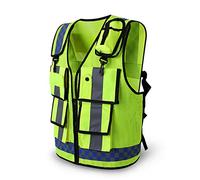 keepmore High Visible Reflective Safety Vest - High Visibility Construction Waistcoat with Pockets and Zipper - Breathable and Mesh Lining, Fluorescent Yellow