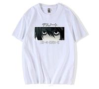 keepmore Japanese Anime Death Note T-Shirt L·Lawliet Ryuk Unisex T Shirt Top for Men Women White