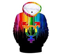 keepmore LGBT I'm Proud of You Gay Lesbian Casual Hoodie Rainbow Long Sleeve Sweatshirt