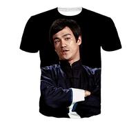 keepmore Li Xiaolong Dragon T Shirt for Men Li Xiaolong Dragon Kung Fu Martial Art 3D Printed Round Neck Short Sleeve T-Shirt Casual Pullover Tops