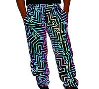 keepmore Men/Women's Winter Colorful Luminous Tracksuit Circuit Pattern Long Sleeve Zipper Top Coat Pants Outfits Clubwear Night