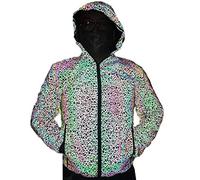 keepmore Men/Women's Winter Colorful Luminous Tracksuit Circuit Pattern Long Sleeve Zipper Top Coat Pants Outfits Clubwear Night