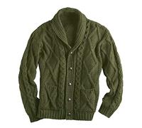 keepmore Mens Classic Buttons Vintage Plain Knitted Grandad Cardigan Jumper Shawl Neck V Neck Cardigan