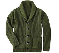 keepmore Mens Classic Buttons Vintage Plain Knitted Grandad Cardigan Jumper Shawl Neck V Neck Cardigan