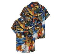 keepmore Men's Short Sleeve Hawaiian Shirt Ancient Egyptian Pharaohs Graphic Pattern 3D Printed Button Down Shirts Aloha Harajuku Streetwear Summer Beach Holiday Beach Top