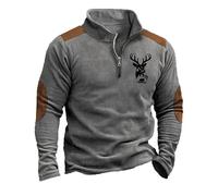 keepmore Men's Western Aztec Sweatshirt Reindeer Printed Long Sleeve Quarter Zip Ethnic Graphic Pullover Tops