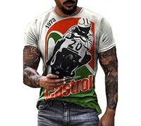 keepmore Oldschool T Shirt for Men-Retro American Motorcycle Motor Oil Print Short Sleeve T-Shirts