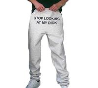 keepmore Women's Fashion Personality Letter Printed Pants Stop Look at My Funny Pants Gray