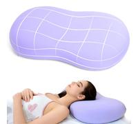 KEEPMOV Memory Foam Pillows - Cervical Neck Pillows for Pain Relief, Ergonomic Contour Pillow for Side Back Stomach Sleepers (Purple)