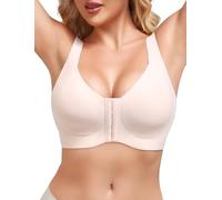 KeepMyself Post-Surgery Front Closure Bra for Women | All-Day Comfort Seamless Wireless Mastectomy Bra with Adjustable Straps, Nude, XXL