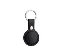 KEEPO LINK Genuine Leather Compatible with AirTag Keychain Holder, OLT05 | Protective Case Cover Coin Pouch with Titanium Key Ring for GPS Tracker, Keys Backpacks Luggages Kids Pet Collars, Black