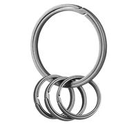 KEEPO LINK Multi-Use Titanium Key Ring - DIY Necklace EDC Keychain Rings for Men & Women, Split Keyring for Dog tag, Everyday Carry (Round (1L+3S))