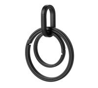 KEEPO LINK Multi-Use Titanium Key Ring - DIY Necklace EDC Keychain Rings for Men & Women, Split Keyring for Dog tag, Everyday Carry (Round (1L+1M) Black)