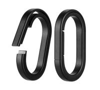 KEEPO LINK Titanium Key Ring Side Pushing, Small Key Ring Quick Release Keychain Connector for Men, 2 Pcs, OLO03 (Black, M)