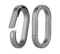 KEEPO LINK Titanium Key Ring Side Pushing, Small Key Ring Quick Release Keychain Connector for Men, 2 Pcs, OLO03 (Gunmetal Grey, M)