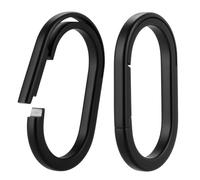KEEPO LINK Titanium Key Ring Side Pushing, Small Key Ring Quick Release Keychain Connector for Men, 2 Pcs, OLO03 (Black, L)