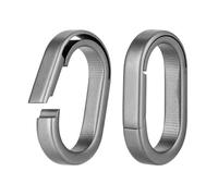 KEEPO LINK Titanium Key Ring Side Pushing, Small Key Ring Quick Release Keychain Connector for Men, 2 Pcs, OLO03 (Gunmetal Grey, S)