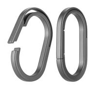 KEEPO LINK Titanium Key Ring Side Pushing, Small Key Ring Quick Release Keychain Connector for Men, 2 Pcs, OLO03 (Gunmetal Grey, L)