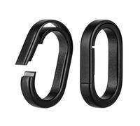 KEEPO LINK Titanium Key Ring Side Pushing, Small Key Ring Quick Release Keychain Connector for Men, 2 Pcs, OLO03 (Black, S)