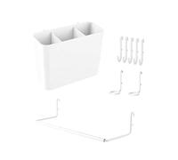 Keepo Pegboard Accessories, Peg Board Accessory Kit for Wall Organizer, Office Pegboard Accessories, Container, Racks, and Pegboard Hooks, Peg Board Shelving White Accessories Combo B