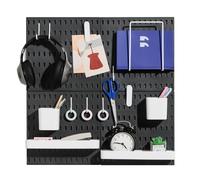 Keepo Pegboard Combination Kit, Pegboards and Accessories Modular Hanging for Wall Organizer, Crafts Organization, Ornaments Display, Nursery Storage, Peg Board (Black, 22″×22″)