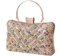 KEEPOP Glitter Evening Clutch Bag Multicoloured Rhinestone Handbag Shoulder Bag Crossbody Purse Wedding Party Bag for Women