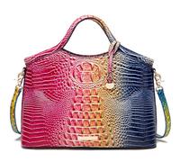 KEEPOP Satchel Bag Women’s Vegan Leather Purse Crocodile-Embossed Pattern with Top Handle Large Shoulder Bag Handbag