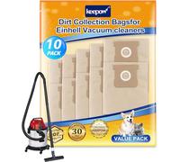 KEEPOW 10 Pack Hoover Bags 12L for Einhell TC-VC 1815 1812S 1812/1S | for Einhell Vacuum Cleaner TE-VC 18/10, BT-VC 1250S, INOX 1250S, Hoover Dust Bags