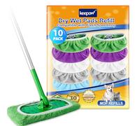 KEEPOW 10 Pcs Reusable Mop Pads for Flash Speedmop - Multiple Colours